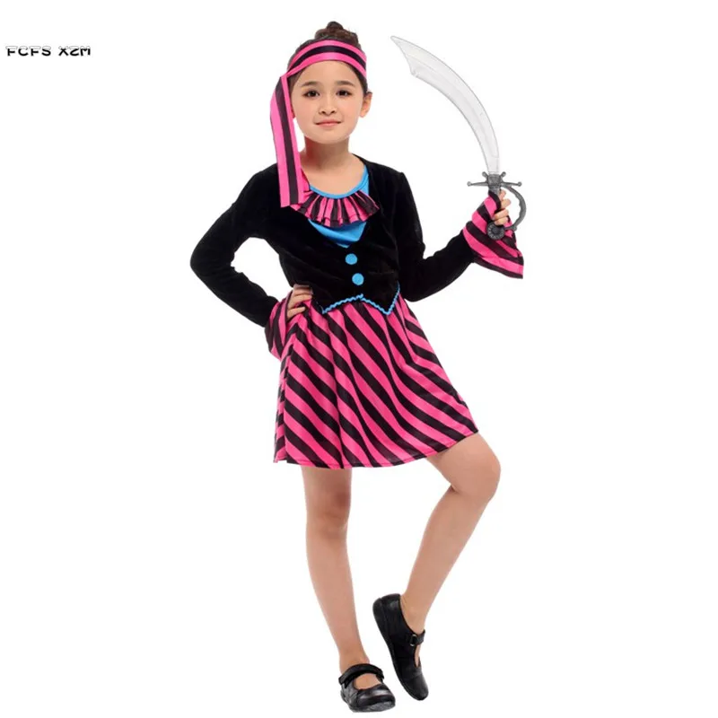 M-XL костюм пирата для хеллоуина девочек Детский карнавальный из корсаира и воина