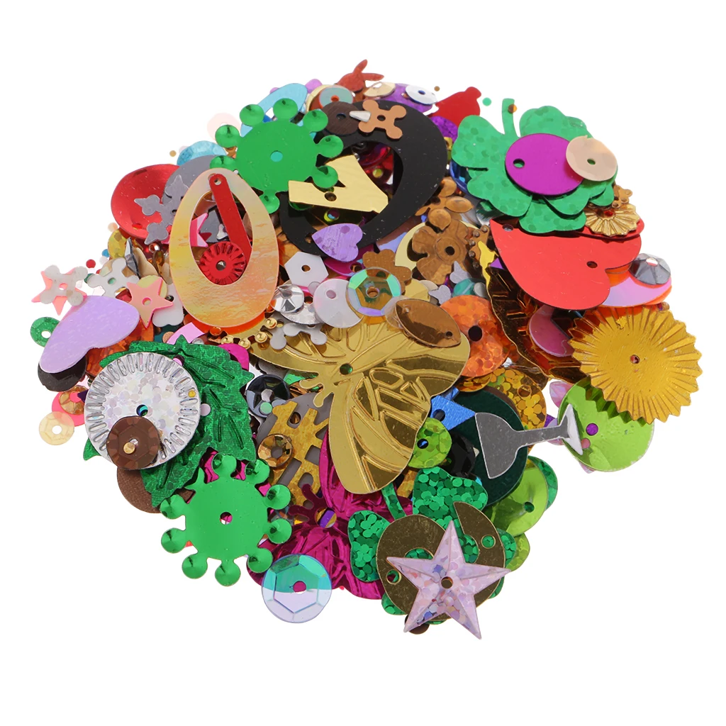 

200x Mixed Sequins Sewing Embellishment Accessories with Hole for DIY Craft