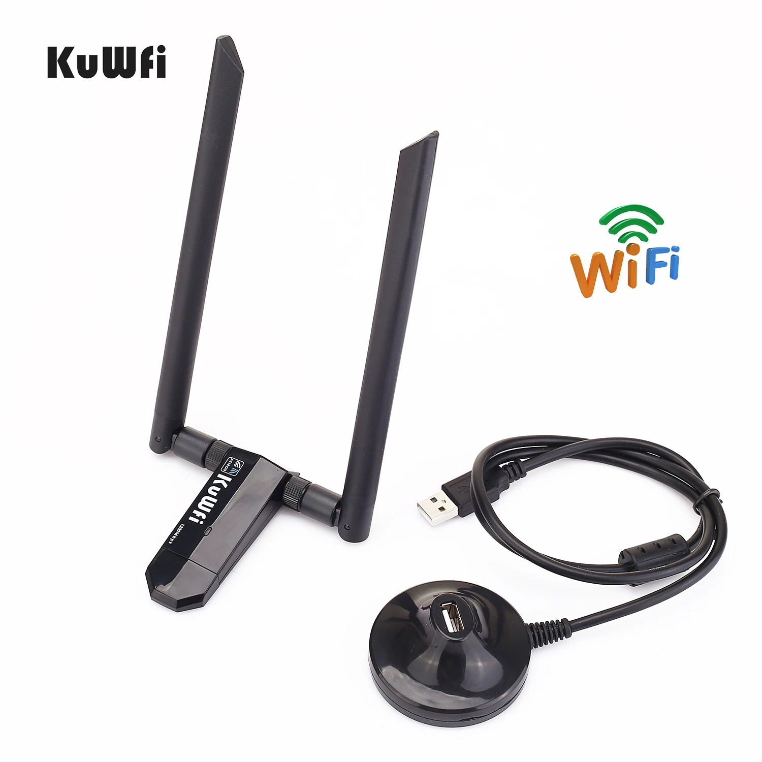 KuWFi мини USB 1200 Wifi адаптер Мбит/с 5 дБи Антенна ПК Wi Fi приемник двухдиапазонный