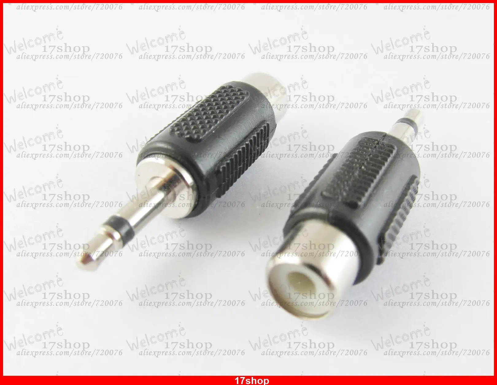 

50pcs x Nickel 3.5mm 1/8" Mono Male Plug To RCA Female Jack Audio Adapter Converter New