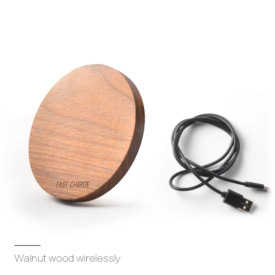 KEXU 10W 7.5W Qi Wireless Charger Wood fast mini Charging Pad for iPhone X 8 Samsung Galaxy Note8 S8 S7Edge | Мобильные телефоны и