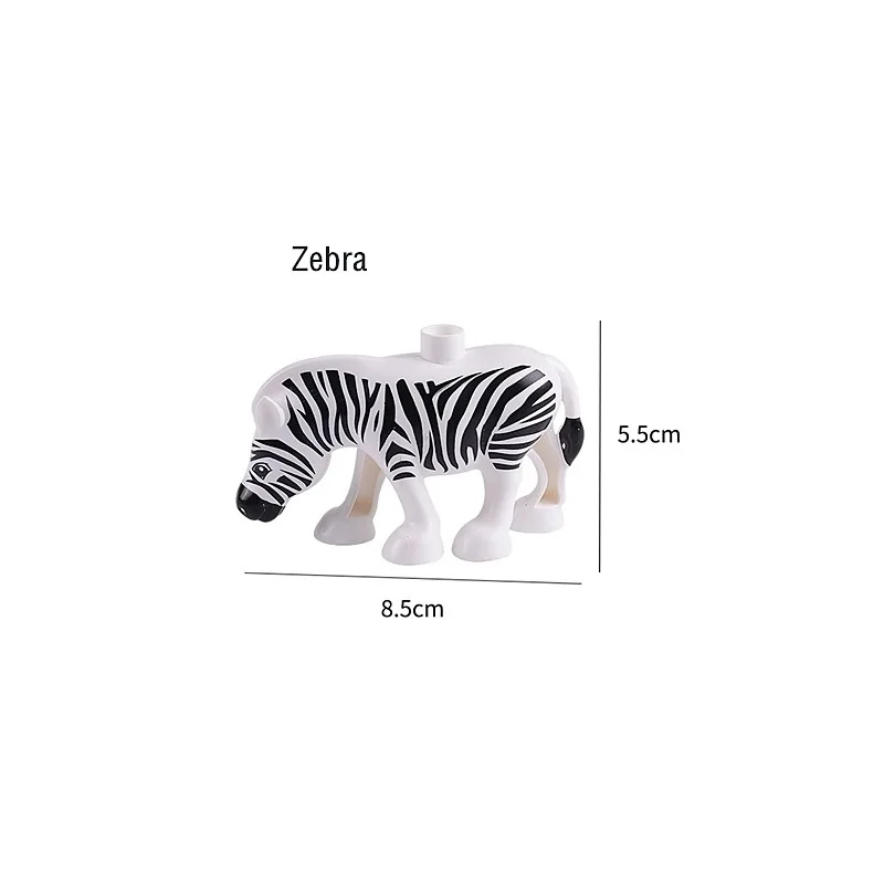 zebra Животные модели серии Фигурки большие Кирпичи Строительные животные мир совместим с Duploed блоки детские развивающие игрушки Детский подарок - Цвет: zebra