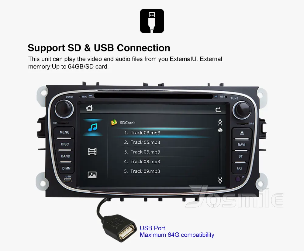 2 din автомобильный DVD для Ford Focus 2 Mondeo 4 C-Max S-Max Galaxy Kuga транзит подключение Мультимедиа Радио gps Навигация Аудио головное устройство