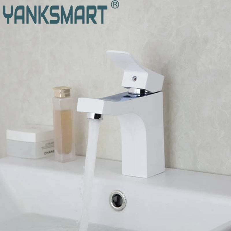 

YANKSMART Basin Faucet Vessel Vanity Bathroom Chrome Deck Mount Single Handle Wash Basin Sink Torneira Tap Mixer Faucet