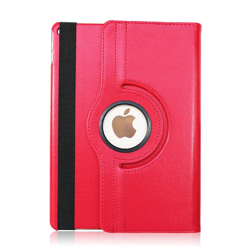 red Для Apple iPad воздуха 1 Планшеты чехол 360 Вращающийся Функция Твердые искусственная кожа Стенд Мода для iPad 5 Фолио Защитный чехол кобура - Цвет: red