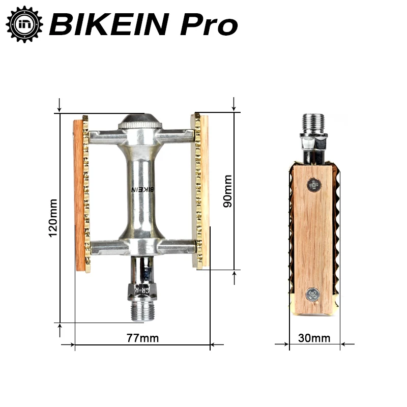 Велосипедные педали BIKEIN в стиле ретро из дерева и алюминия для дорожных/горных