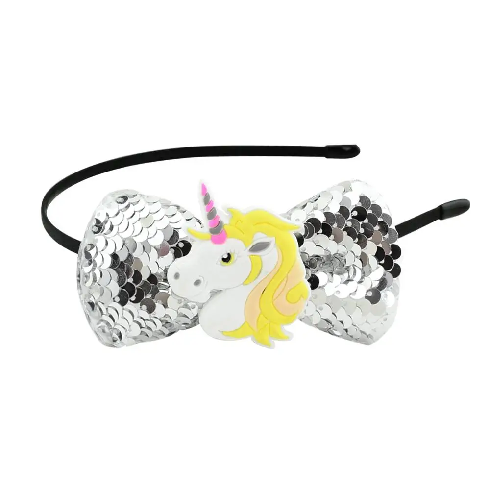 1 шт. повязка для волос Единорог Лошадь с крыльями Блестящий бант девочек