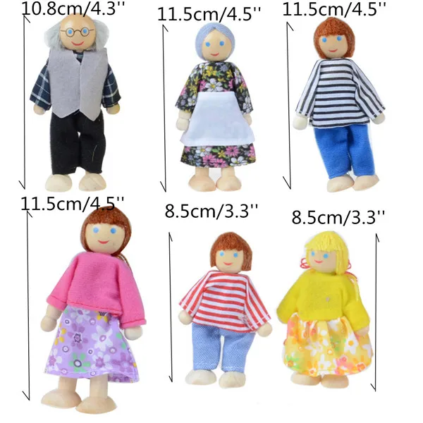 Счастливый Кукольный дом семейные куклы маленький деревянный игрушечный набор
