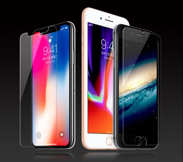 100 шт./лот закаленное стекло 2.5D 0 26 мм HD защитная пленка для Apple Iphone X XR Xs 8 7 4S 6 6S plus SE