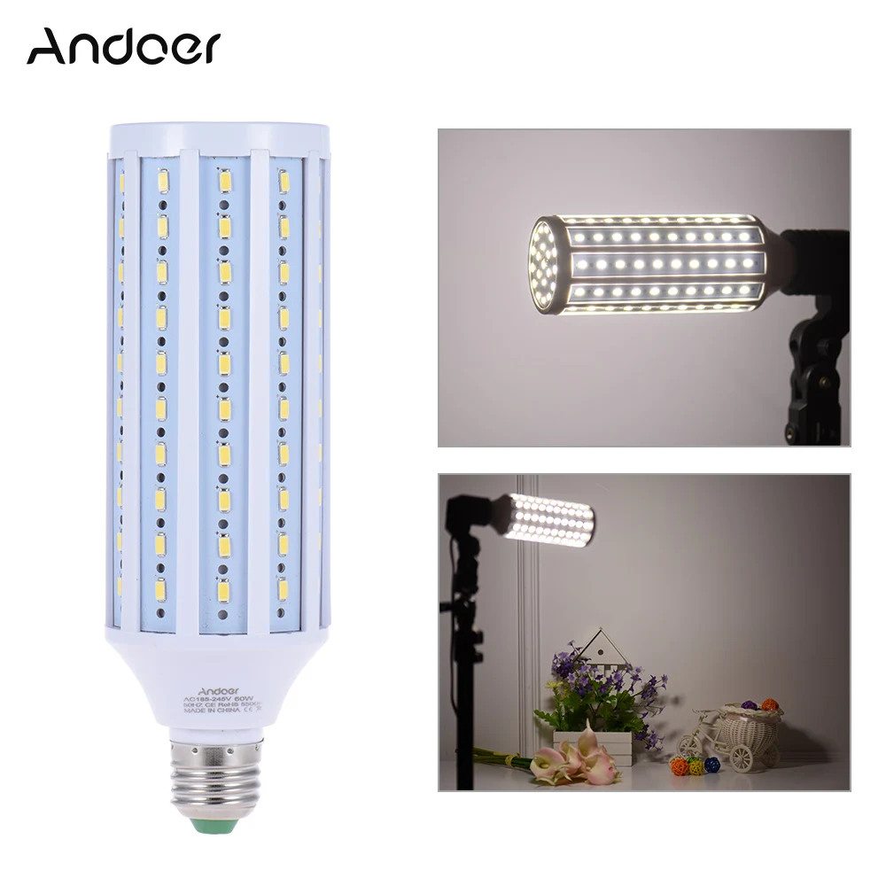 Andoer фотостудия фотография 5500K 60W 120 Beads LED Кукуруза лампа дневного света E27
