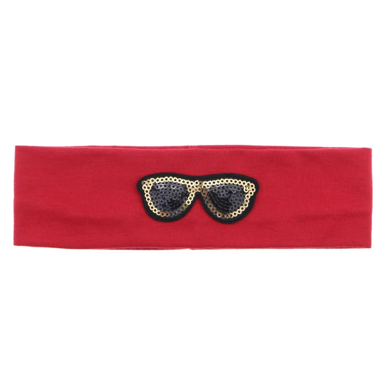Sunlikeyou Toddler Turban Sequins Cartoon Glasses Cotton Elastic Newborn Hair Band Accessories Boys Girls Baby Headbands |