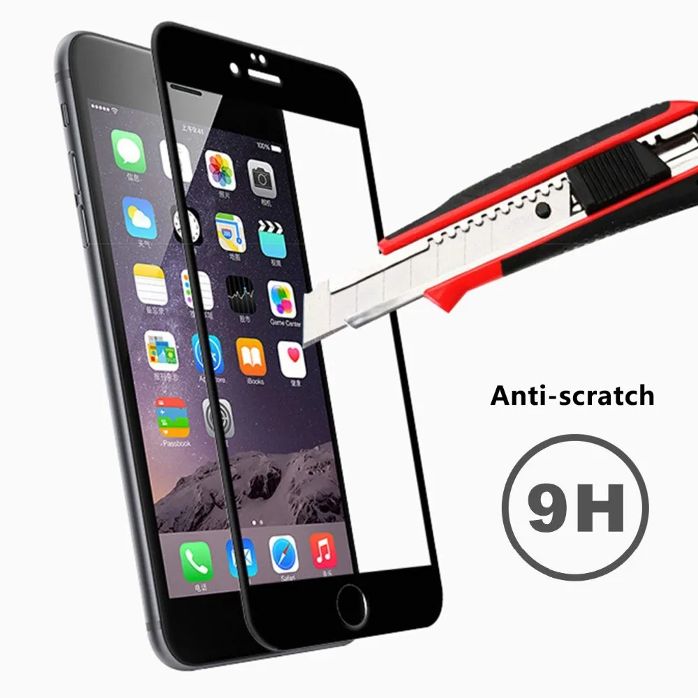 Закаленное стекло протектор для IPhone 6 7 8 5D изогнутые края Защитное X PLUS 9 H