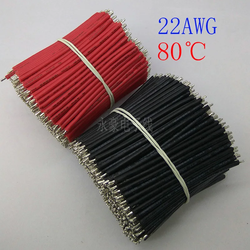 1000/шт 22AWG 120 мм черный и красный Олово электронный провод кабель 80 градусов
