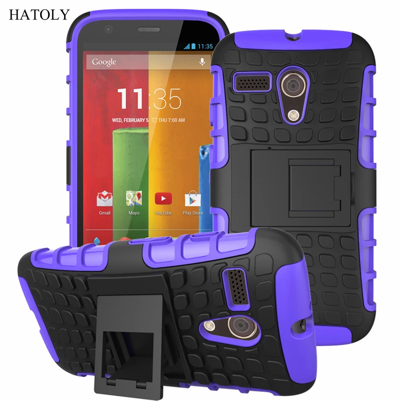 HATOLY For Motorola Moto G1 Case XT1031 XT1032 Heavy Duty Armor Shockproof Hard Plastic Rubber Silicone Phone Cover for |
