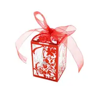 Wedding Bithday Party Clear Pvc Gift Box With Ribbon Printed Treats Sweets Candy Apple Macaron Cake Square Boxes Gift favor Wrap
