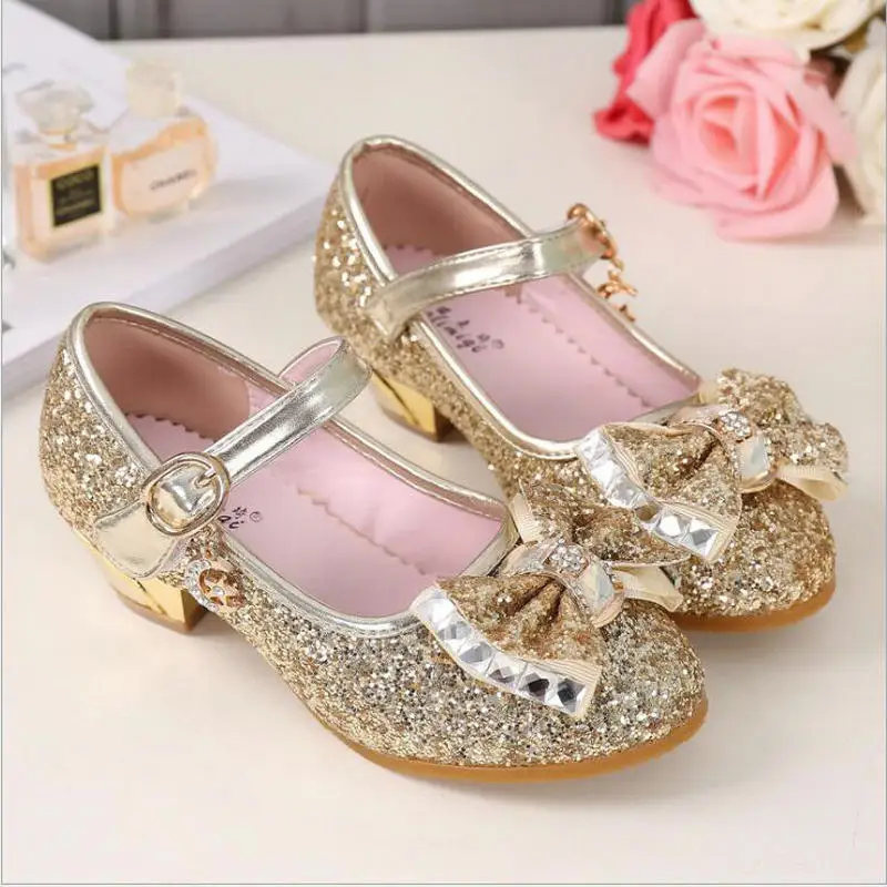 Сандалии для девочек кожаные сандалии на высоком каблуке с пряжкой ремешке