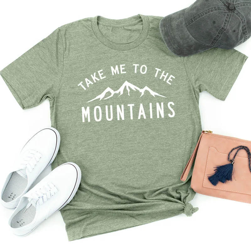 Футболка женская с коротким рукавом и графическим принтом Take Me To The Mountain | Женская