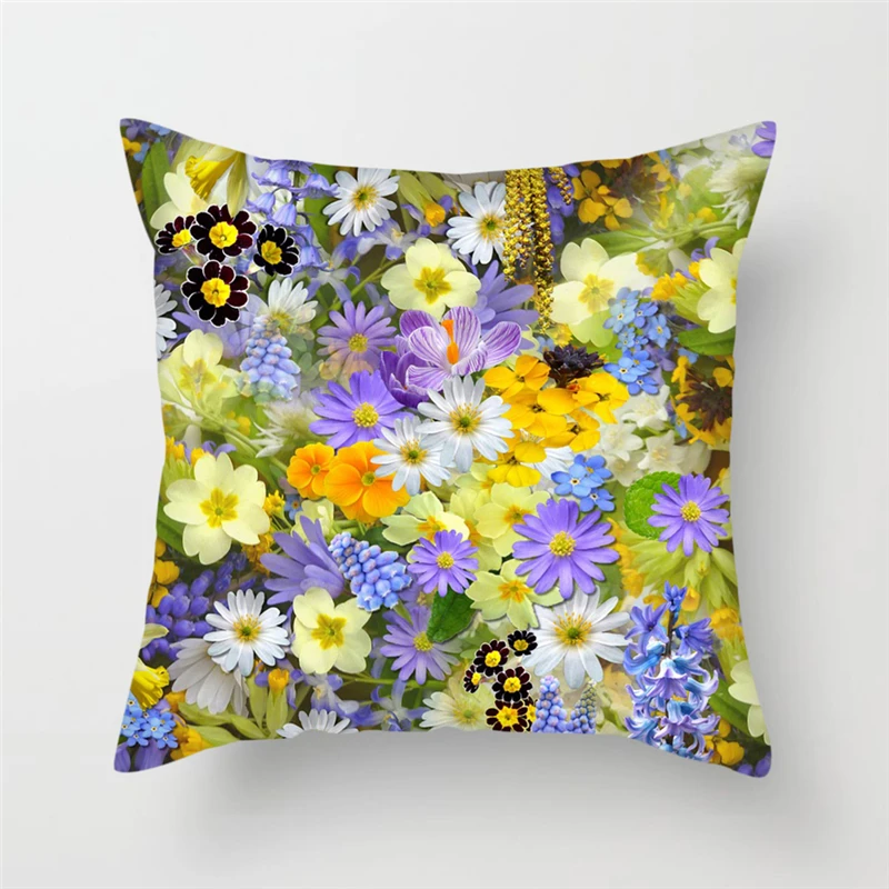 Fuwatacchi диких цветов Чехлы для подушек цветок сливы Лавандовые подушки Обложка домашний декор диван стул Цветочные Декоративные наволочки