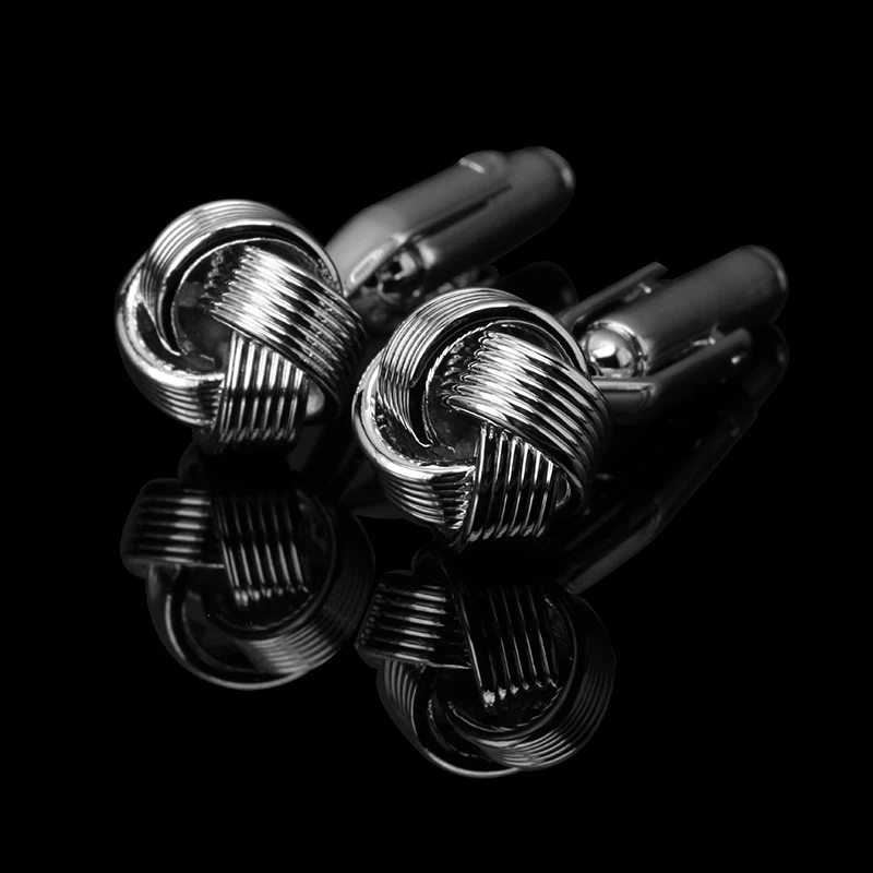 XKZM Горячие дизайнерские запонки с узлом для мужчин стальной металлический шар