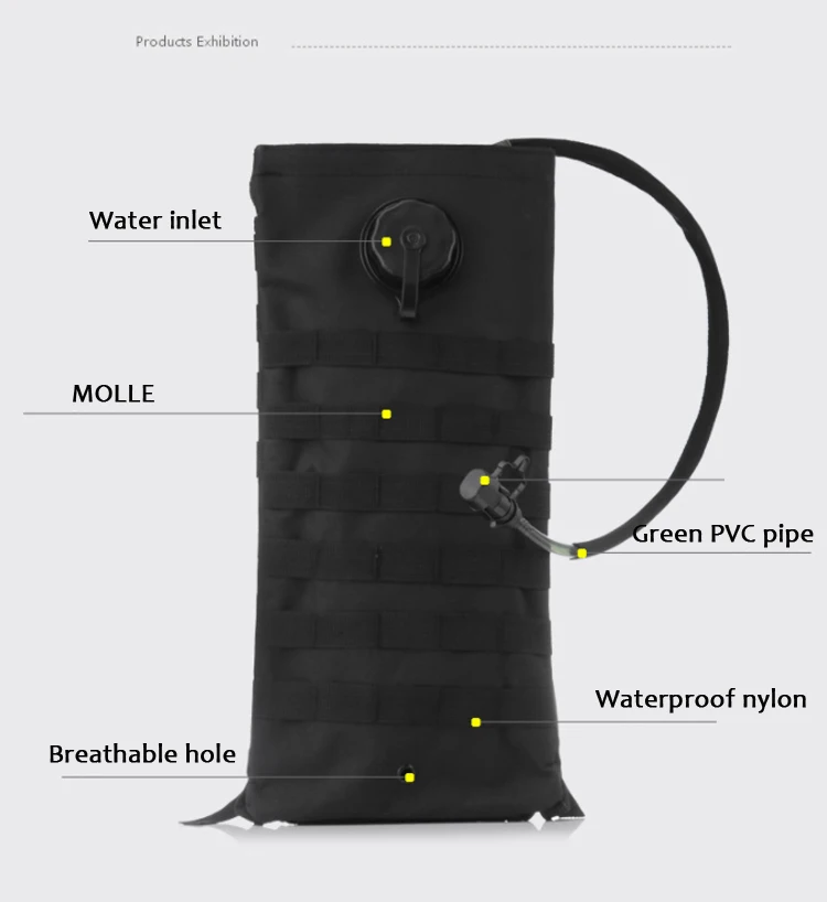 Открытый 2.5L большой мешок воды гидратации рюкзак пакет Molle Военная Тактическая Охота Велоспорт Туризм Кемпинг езда Альпинизм