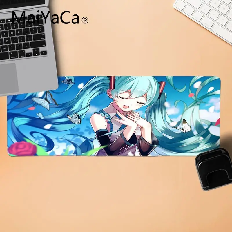 LockEdge 30x80cm MaiYaCa Красивая Аниме Хацунэ Мику Вокалоид уникальная настольная панель игра резиновый коврик для компьютерной мыши мышь прочный коврик для мыши на стол - Цвет: LockEdge 30x80cm