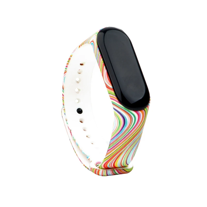 Colorful pattern Ремешок для xiaomi mi Band 4, камуфляжный силиконовый ремешок на запястье, сменный ремешок для xiaomi mi band 3/4, умный браслет, браслет с принтом - Цвет: Colorful pattern