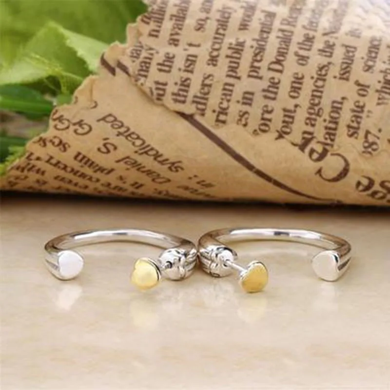 

New Collection High Quality Popular Elegant 925 Sterling Silver Two Hearts Earring Hoops