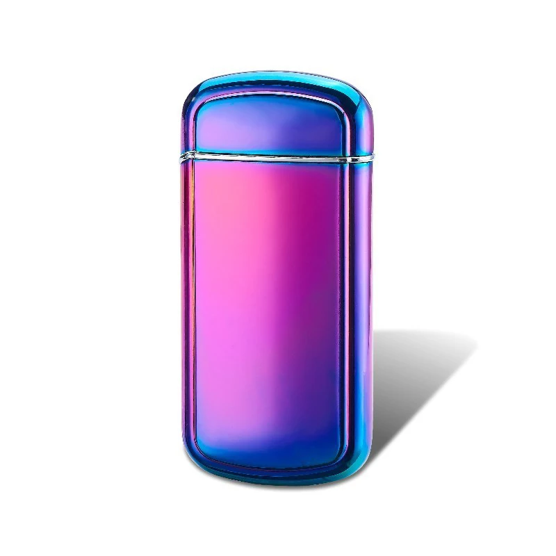 USB перезаряжаемая Зажигалка ультра-тонкий металлический корпус 3D зажигалки с