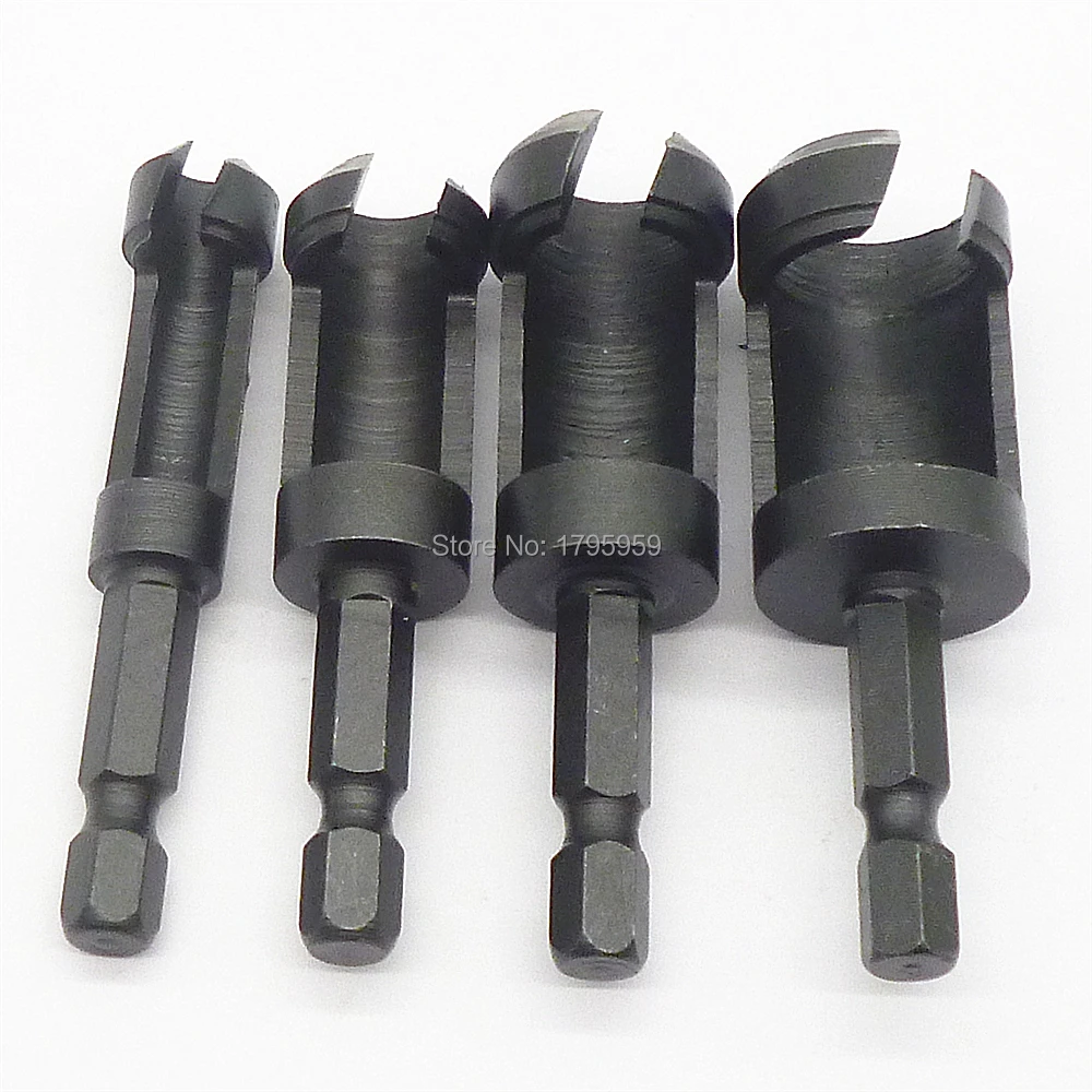4pcs 1/4&quot Hex Shank Round wood Tenon Drill 6mm 10mm 13mm 16 mm Woodworking Plug Cutter Bits Set Cutting Tools | Инструменты