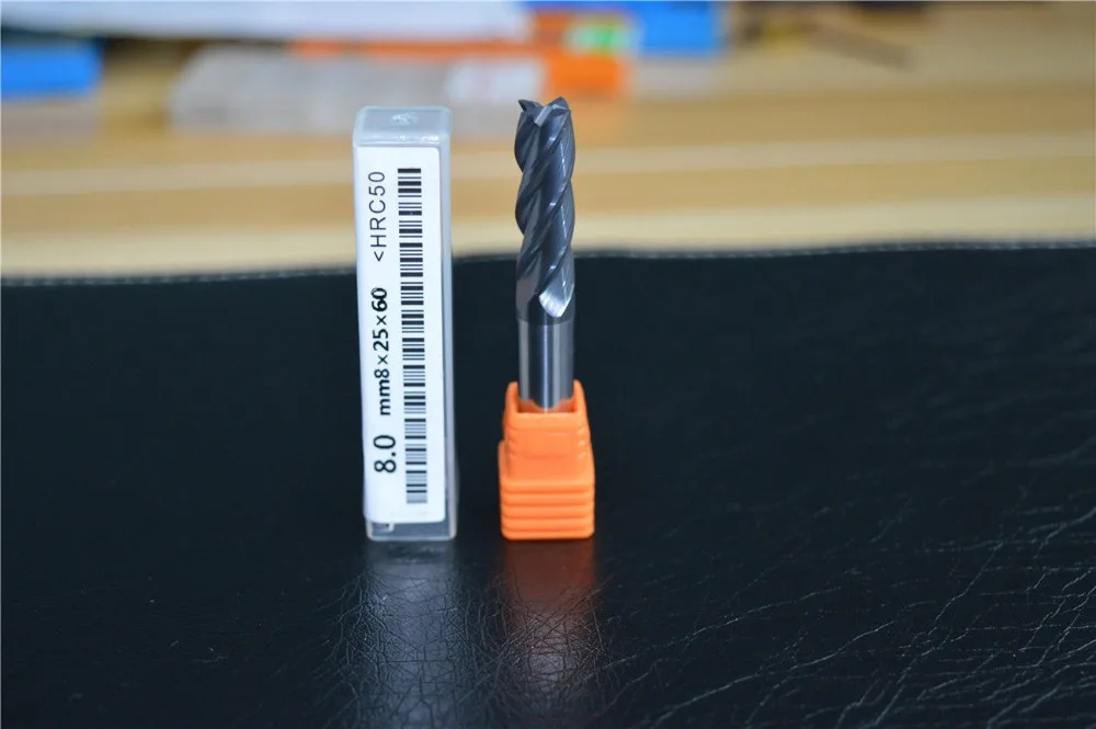 

FREE SHIPPING 8mm 8*8*25*60-4F - 4 Flute Square Coated milling (HRC50)