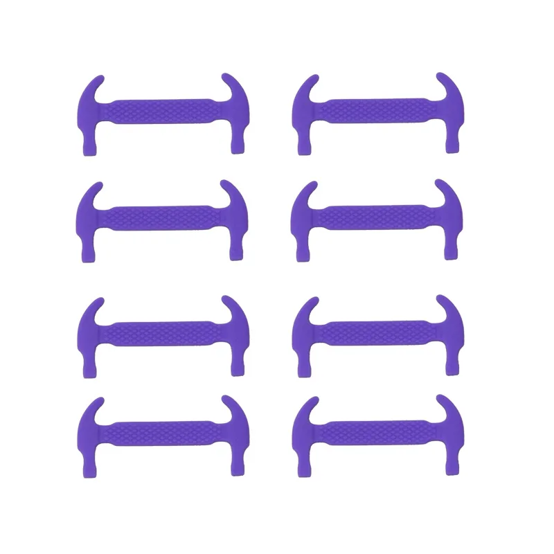 Purple 10 шт./лот детская шнурки творческий бездельник силиконовый без связали Стирка эластичные молоток обуви аксессуары для детей обувь - Цвет: Purple