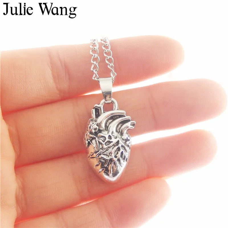 Julie Wang 1 шт. Винтажное колье из сплава с имитацией человеческого сердца Длинная