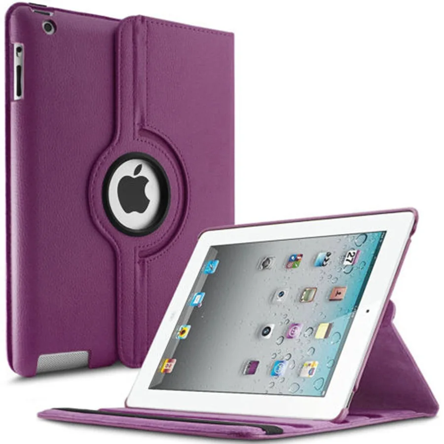 pur 360 Вращающийся из искусственной кожи чехол для Apple iPad 2 iPad 3 iPad 4 магнит умные защитные рукава чехол для планшета для iPad 2/3/4 чехол - Цвет: pur