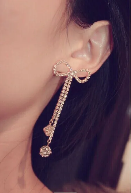 Модные роскошные длинные висячие серьги с кисточками ювелирные изделия Золотые