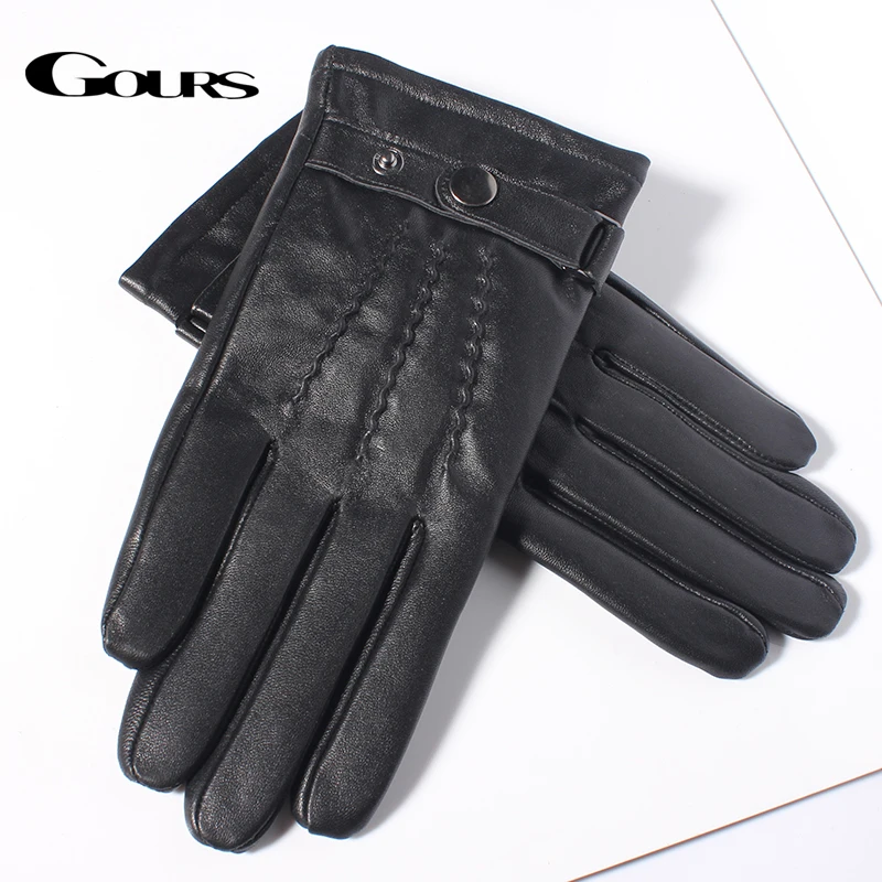 Перчатки Gours GSM054 мужские из натуральной овечьей кожи модные брендовые теплые