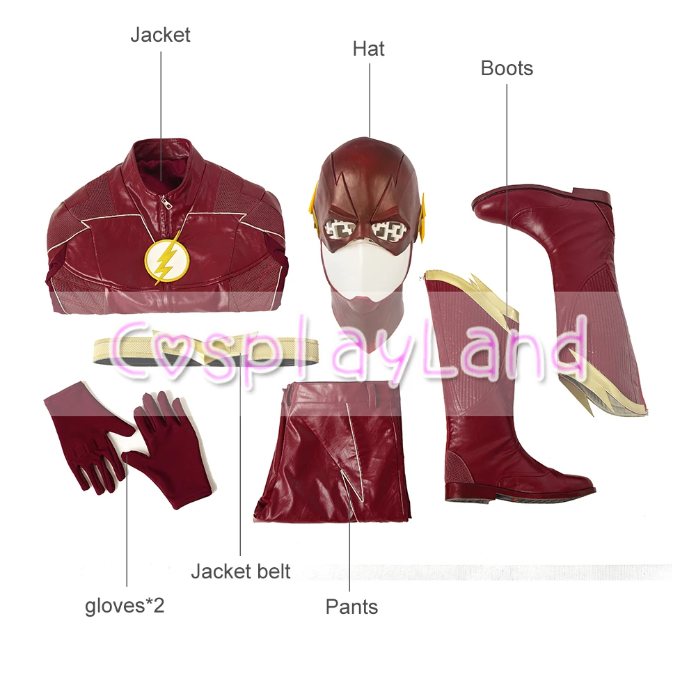 The Flash Season 4 Barry Allen Flash Cosplay Costume Carnival Halloween Costumes For Adult Men Flash Costume Red Leather Suit