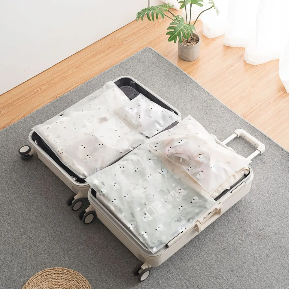 Шкаф для хранения путешествия герметичный багаж ziplock мешок PE мультфильм молнии