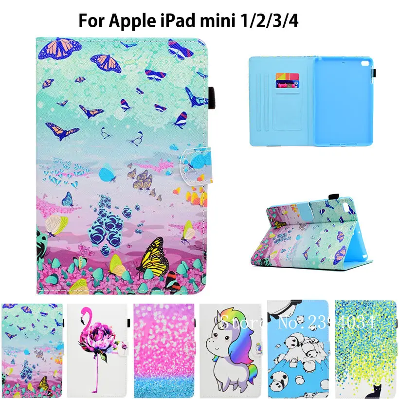 Новый цветной чехол с откидной крышкой для Apple Ipad Mini 1 2 3 4 смарт Чехол Funda Sleep Wake