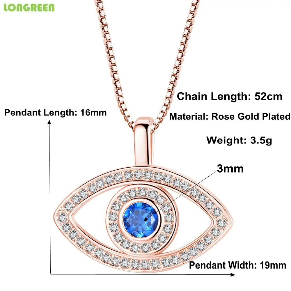 Дурной глаз Голубой Кристалл Цирконий 2018 модные женские туфли Jewelry Кулон Роза