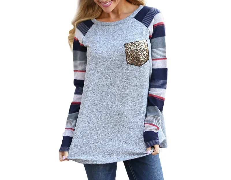 2018 Для женщин мода футболка рубашка с длинными рукавами Костюмы женский шить