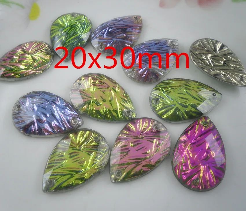 Нижнее отверстие капли воды красочные граненые Акриловые Кристаллы Волнистые