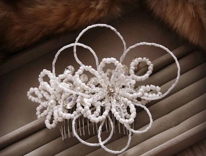 

European handmade pearl Hair Comb Bridal headwear wedding jewelry for hair