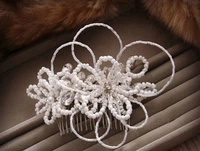 european handmade pearl hair comb bridal headwear wedding jewelry for hair