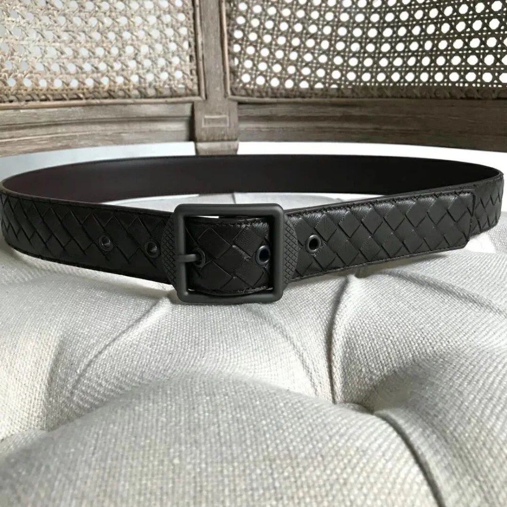 2019 High-quality Genuine leather belt Male and female same style Cowhide fashion Hand knit Needle buckle