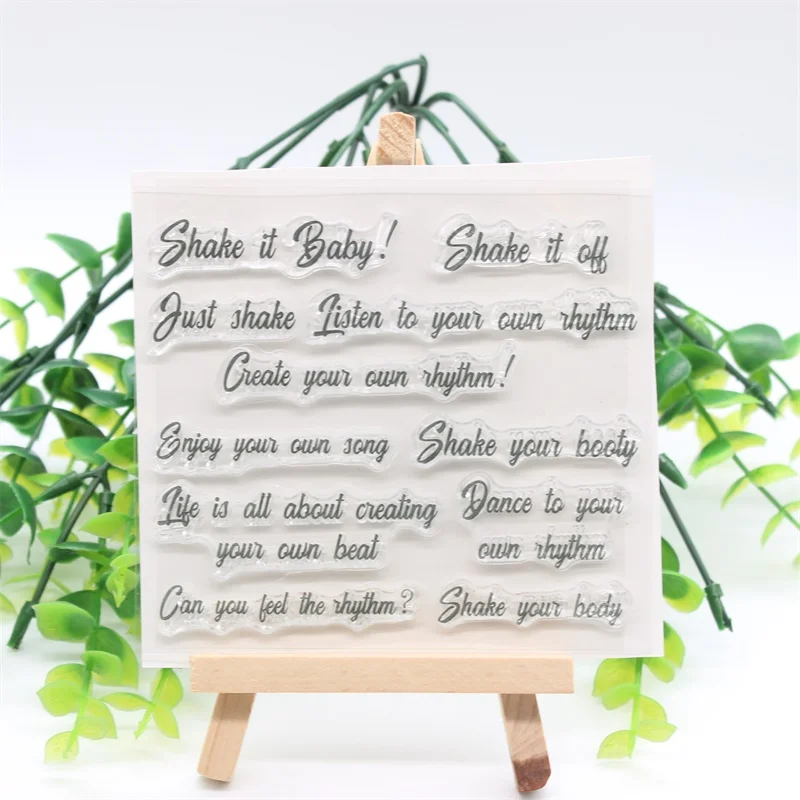 Прозрачные силиконовые штампы KSCRAFT в виде шейкера с надписями для скрапбукинга