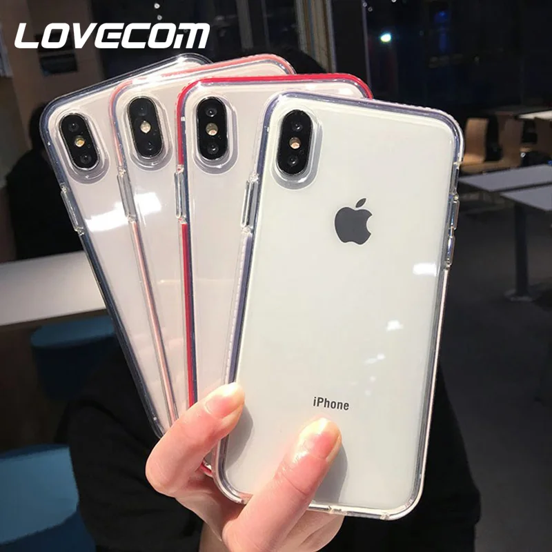 LOVECOM противоударный карамельный чехол для телефона для iPhone 11 Pro Max XS Max XR X 6 6s 7 8 Plus прозрачный мягкий ТПУ чехол для задней панели телефона