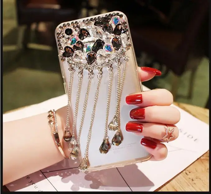 LaMaDiaa для iphone11 12 pro X XS чехол MAX XR Bling Черный Белый бриллиант кисточка Стразы Чехол
