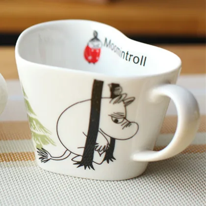 Муми-Тролль в форме сердца, забавная кружка Canecas Criativa Taza Unicornio Kubek Do Kawy Cuple - Цвет: Красный