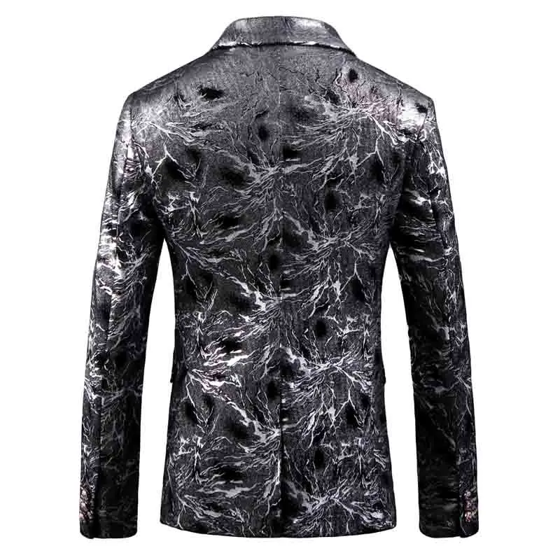 Men'S Silver Large Size British Wind Blazer High Quality Slim Business Casual Fashion Men'S Host Evening Dress