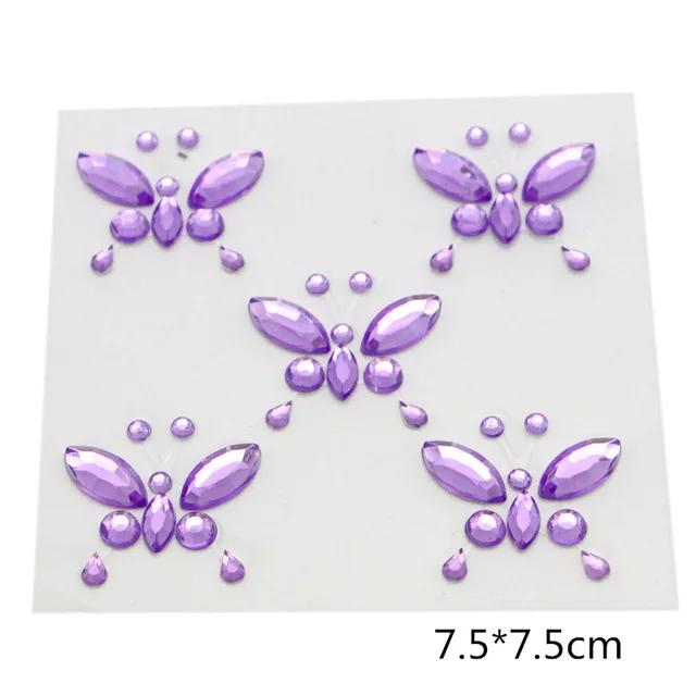 Purple 1sheet 1 лист, корона, цветок, самоклеющиеся акриловые Стразы для телефона, ПК, автомобильная наклейка, аксессуары для укладки, художественный Алмазный альбом для стикеров - Цвет: Purple 1sheet